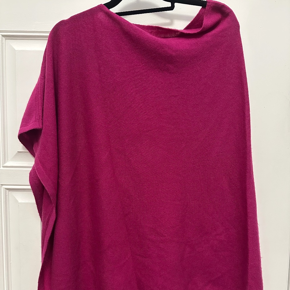 Elegant Cashmere Blend Pink Poncho | Luxe Layering Piece